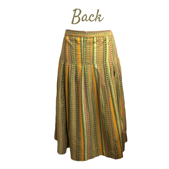 Rare Free People Vintage Deadstock Striped A-line Skirt NWT NOS Sz 12 Chartreuse - Picture 2 of 16